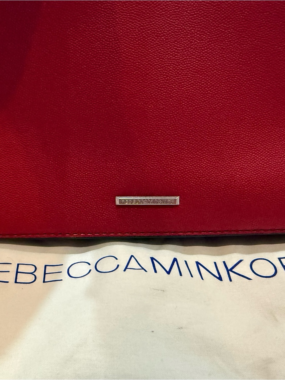 Rebecca Minkoff Red Quilted Pebbled Leather Je T’aime Handbag - Picture 5 of 13
